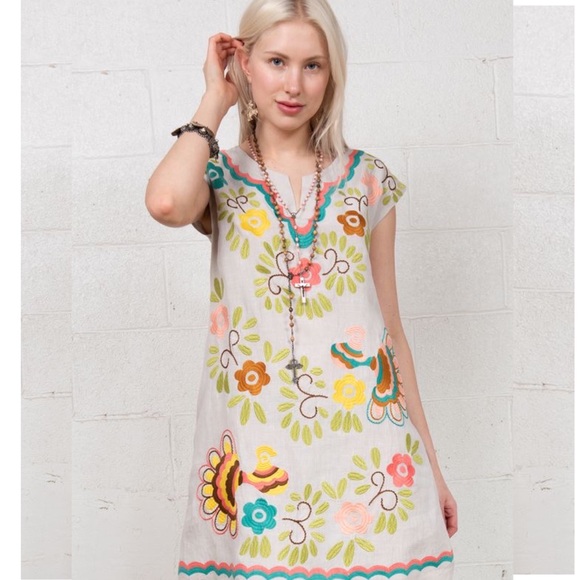 Sister Mary Embroidered flower garden dress